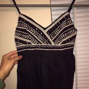 Black & Tan Tank Top w/ Embellishments